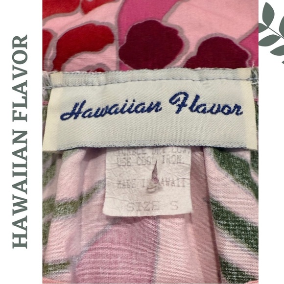 Vintage-Inspired Hawaiian Flavor Island Print Dress | Tulip Puff Sleeves | Small - Picture 7 of 7